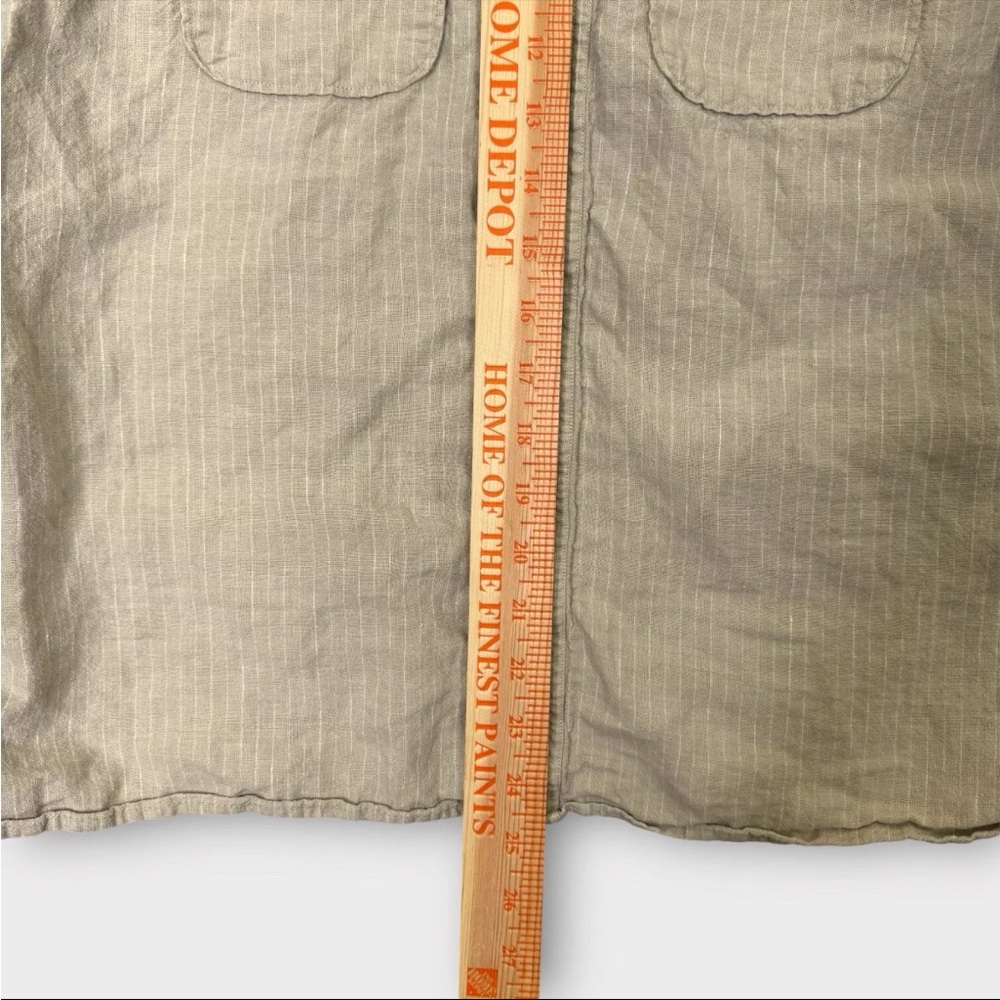 Banana Republic 100% Linen Military Long Sleeve Shirt Women’s M 15-15.5 Brown - Picture 9 of 9